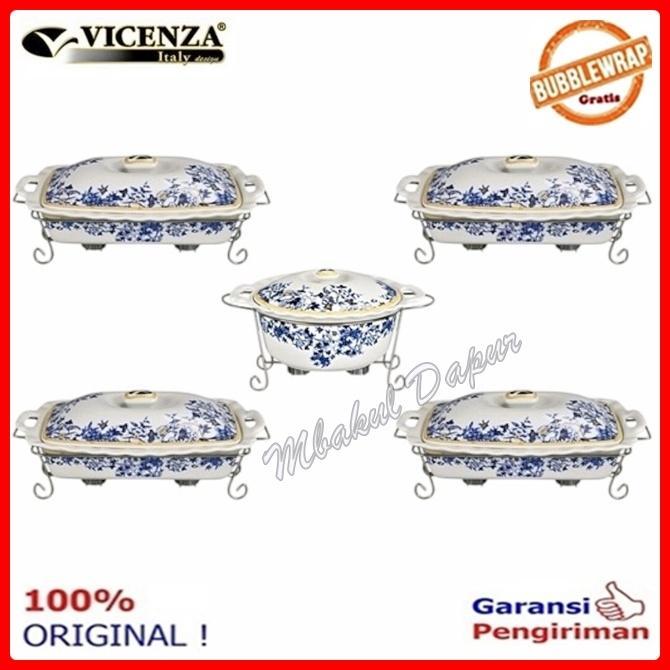 Prasmanan Wadah saji set keramik Vicenza Paket 4 Segi 1 Bulat Paket seserahan ada Varian - Ayana