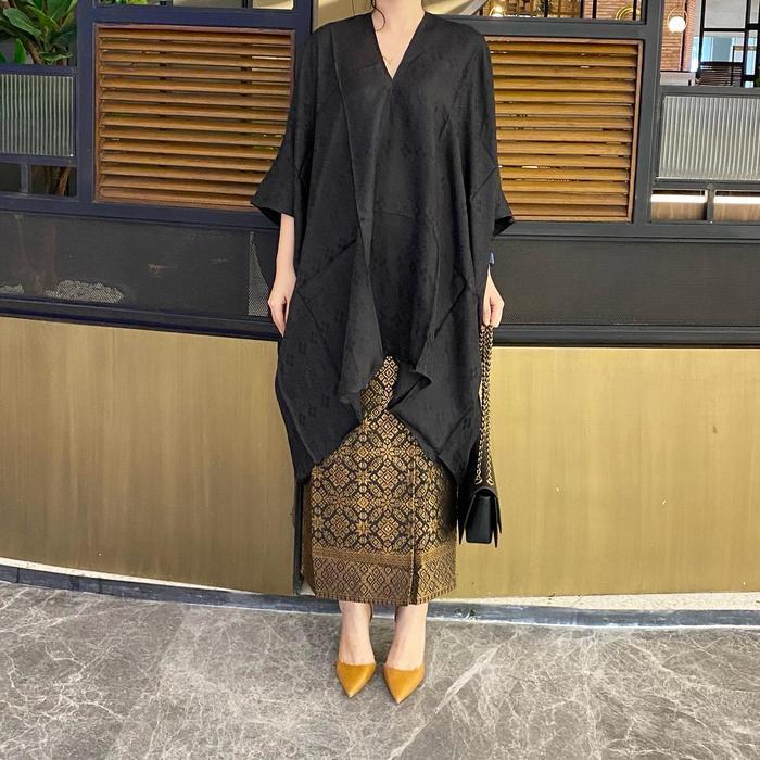 Lausboutique-Tunik Aruna Polos-Seri Batu-Tunik Batik [Hanya Atasan]