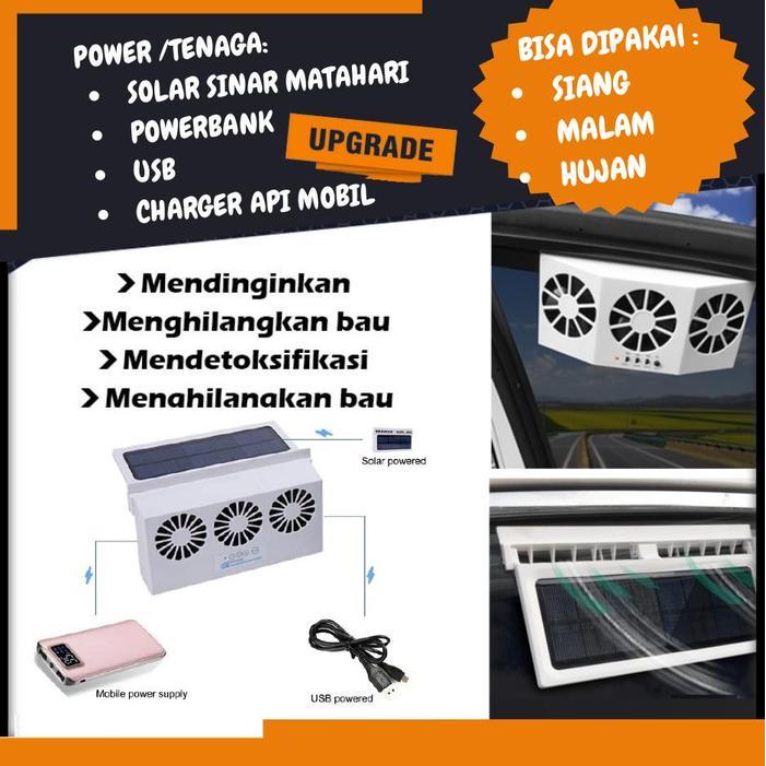 Terlaris Car Cooler Solar Exhaust Fan Kipas Angin Hexos Hisap Hawa Panas Mobil