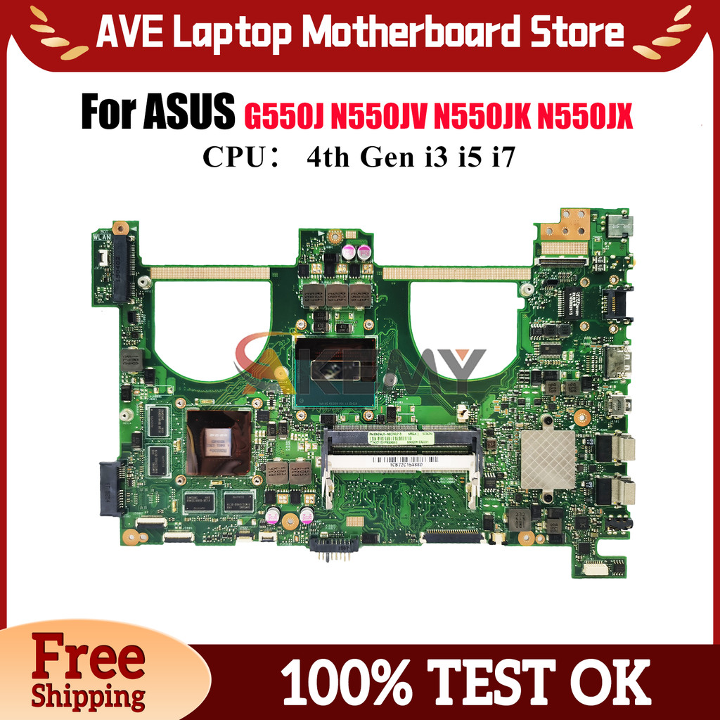 N550JV Laptop Motherboard For ASUS ROG N550JV N550J N550JK N550JX G550J Notebook Mainboard With i3