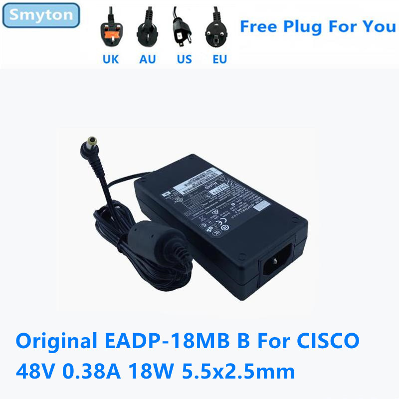 Original AC Adapter Charger For CISCO 48V 0.38A 18W 5.5x2.5mm 341-0306-01 EADP-18MB B AP Power