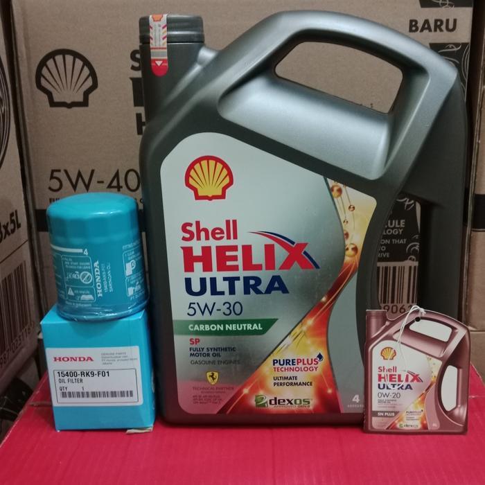 paket Oli shell Helix ULTRA 5W-30 + Filter Oli Honda Mobilio, Freed, jazz, pelumas mesin mobil Mesin
