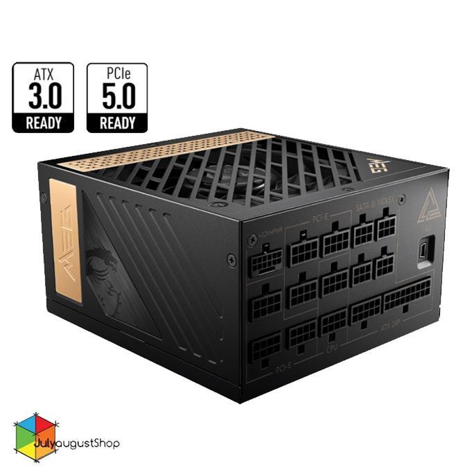 MSI MEG Ai1300P PCIE5 - Sumber Daya Listrik 1300W ATX Hitam dengan Efisiensi 80 Plus Platinum