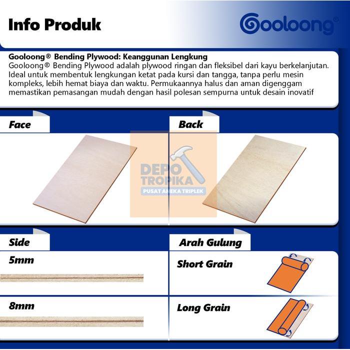 Gooloong - Bending Plywood Triplek Fleksibel, Digulung Hingga 360 Derajat Tanpa Patah Pasti Ori