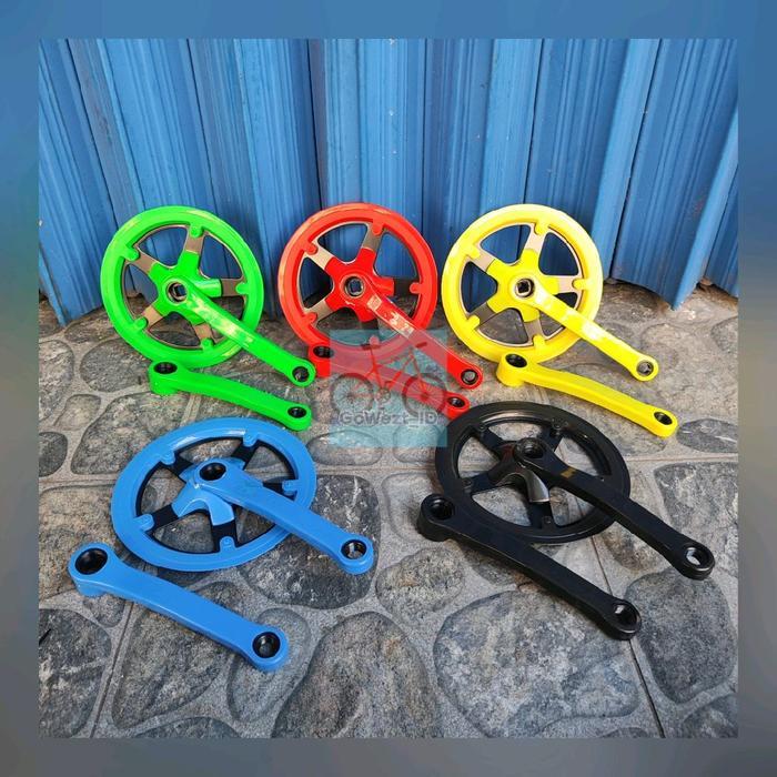 Gear Gir Crank Set Sepeda 44T Exotic ET-M352 Single 1 Susun Warna As Kotak Lipat Fixie Minion Balap