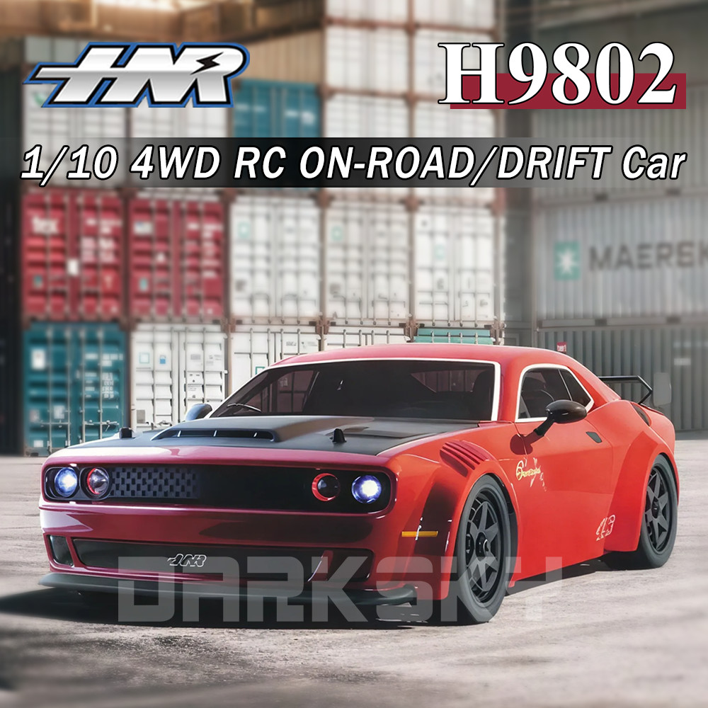 Mobil RC HNR H9802 1/10 Brushless 4x4 untuk Balap On-Road dan Drift, Mainan Anak dan dengan Lampu LE