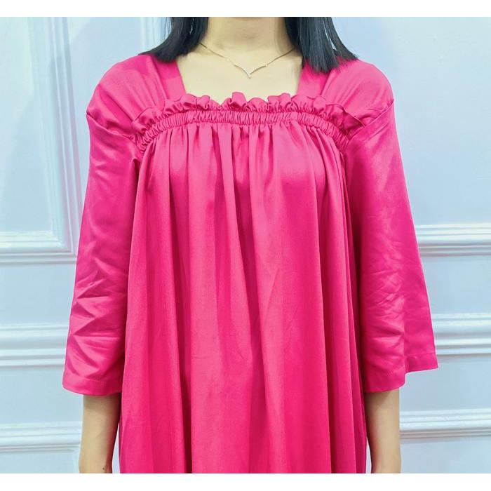 [Daster Paula Polos - Rayon Twill Rayon Tebal] Daster Gamis Dress Rayon Tebal Jumbo Cantik Adem