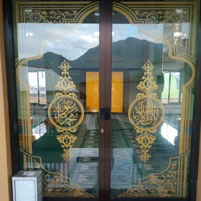 stiker pintu kaca masjid custom