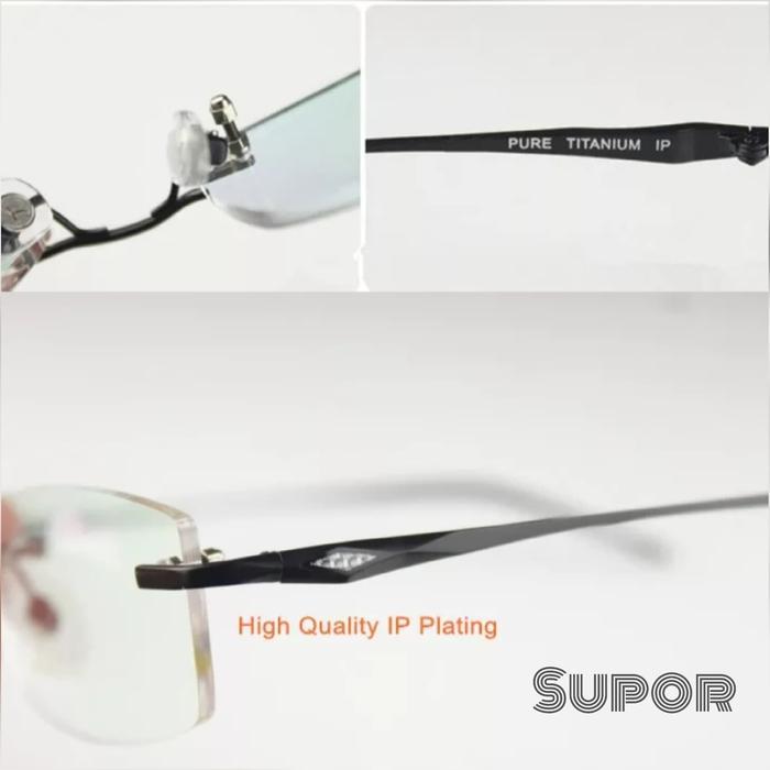 Frame kacamata Frameless FL7 Kaca mata minus plus pria wanita rimless