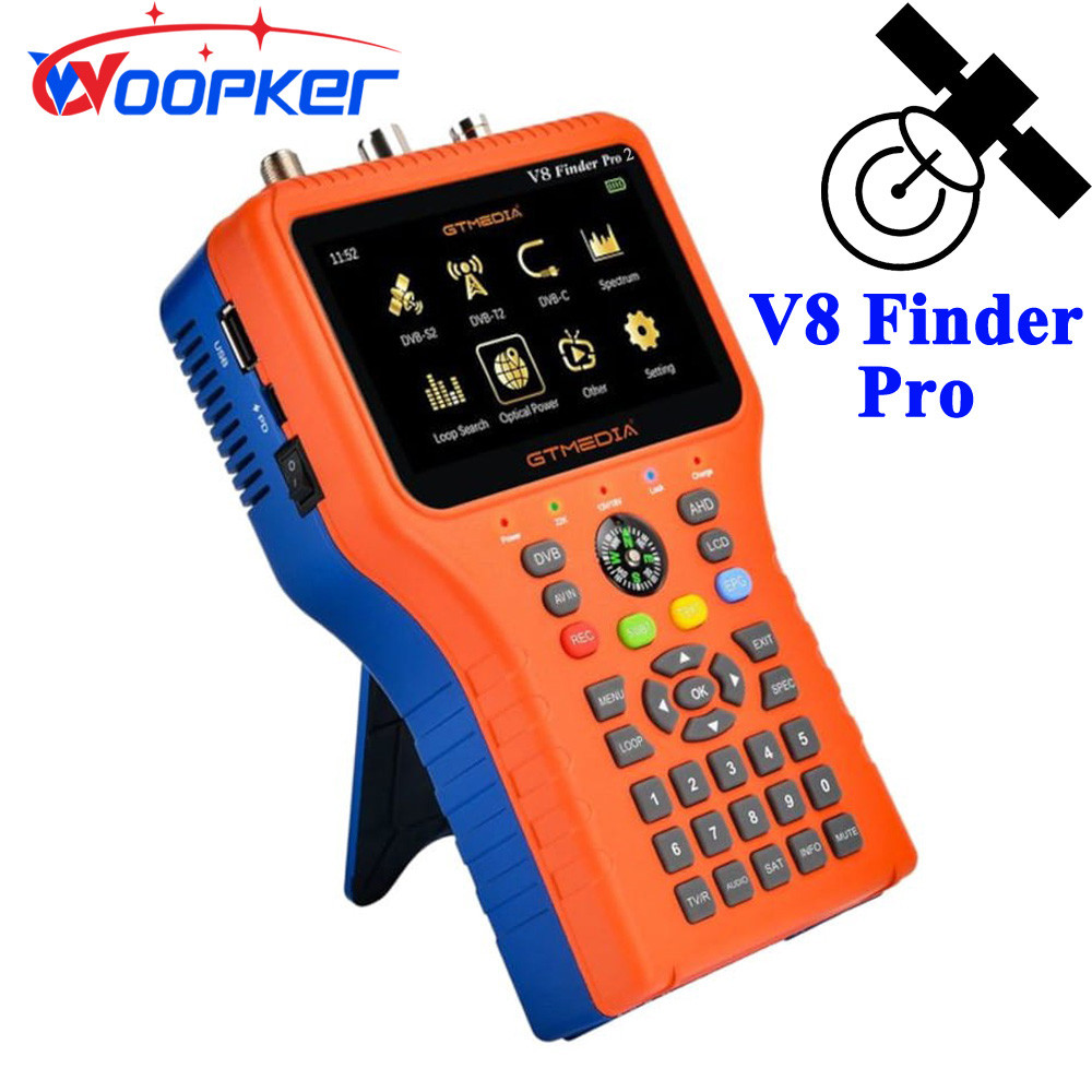 Baru Woopker V8 Finder Pro 2 Satellite Locator DVB-S2 DVB-T2 DVB-C AHD H.265 Tester Sat Finder