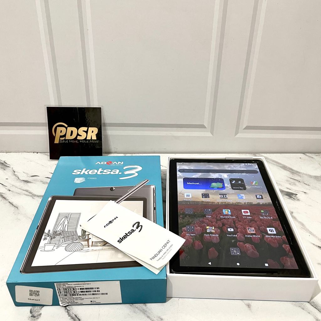 ADVAN TAB SKETSA 3 DUAL SIM 6/128GB FULLSET MINUS KACA LCD PECAH