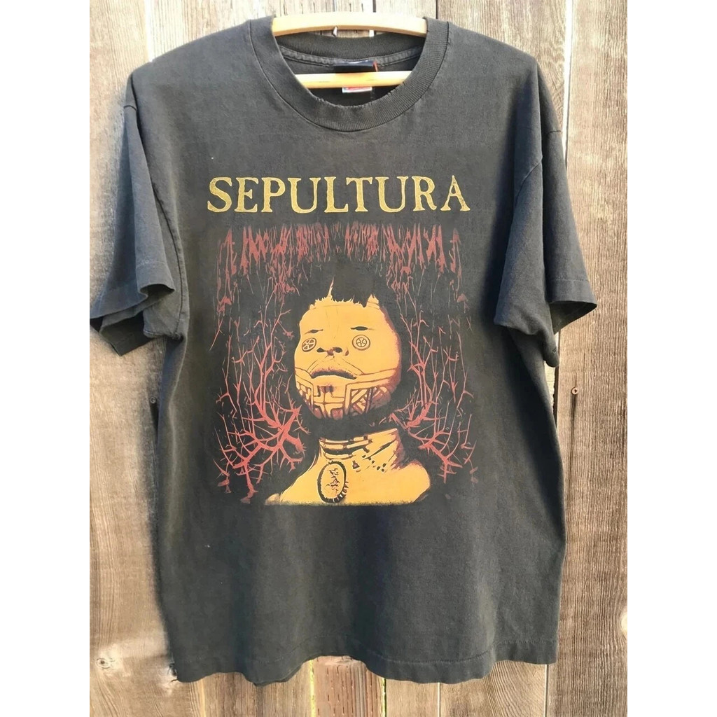Sepultura Music Metal Band Vintage 90's Charcoal Unisex T-shirt Reprint Men Summer Men's T-Shirt
