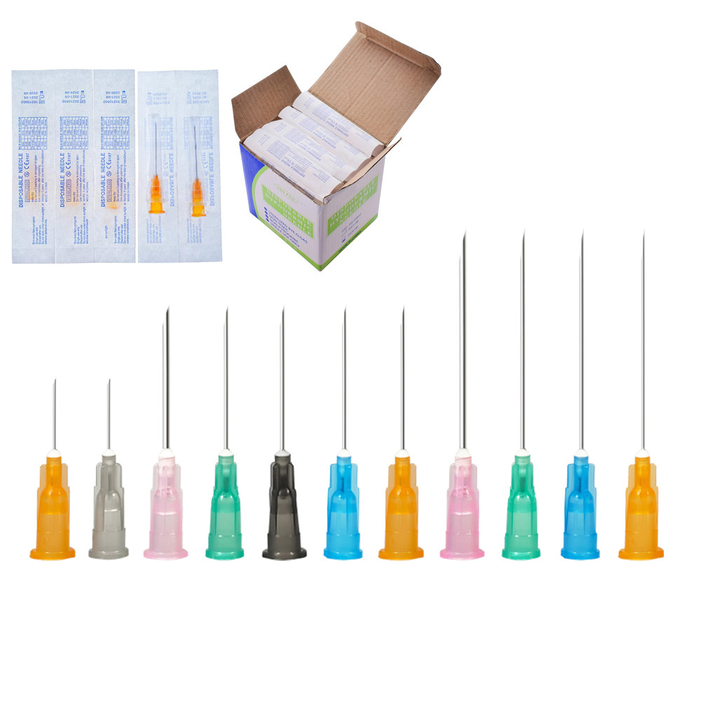 100PCS/Box,1inch 1.5inch Sterile Pointed Syringe Needle18G 21G 22G 23G 25G 27G, individualy Packed
