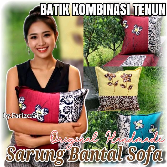 SET SARUNG BANTAL SOFA SARUNG BANTAL KURSI SARUNG SOFA BATIK KOMBINASI LIVE P