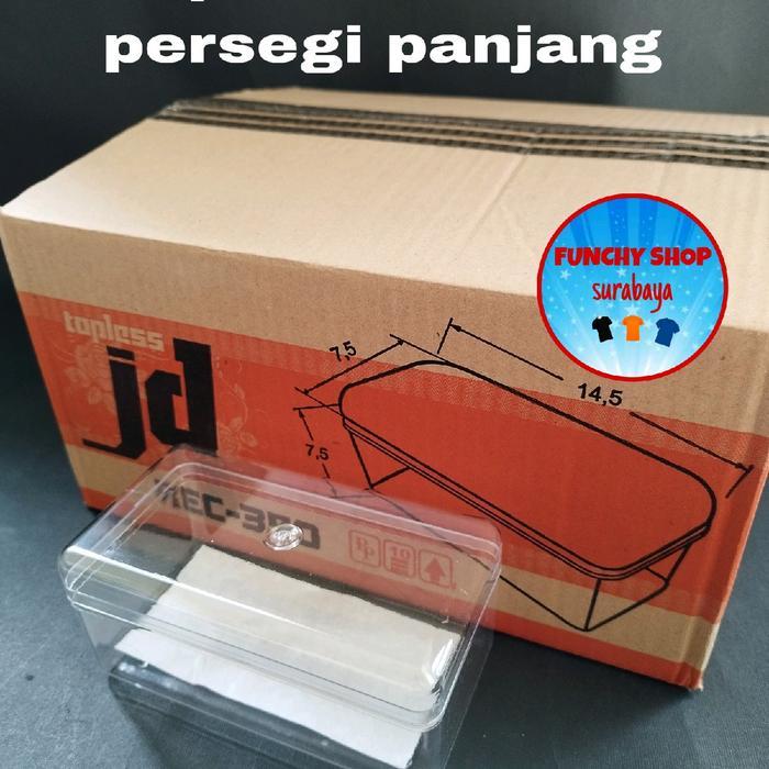 Toples persegi panjang 350gr - Toples kue kering kotak toples dessert box