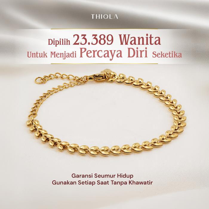 THIQLA - Gelang Padi NAILA - Gelang Tangan Wanita - Gelang Mirip Emas Asli - Gelang Bunga - Gelang