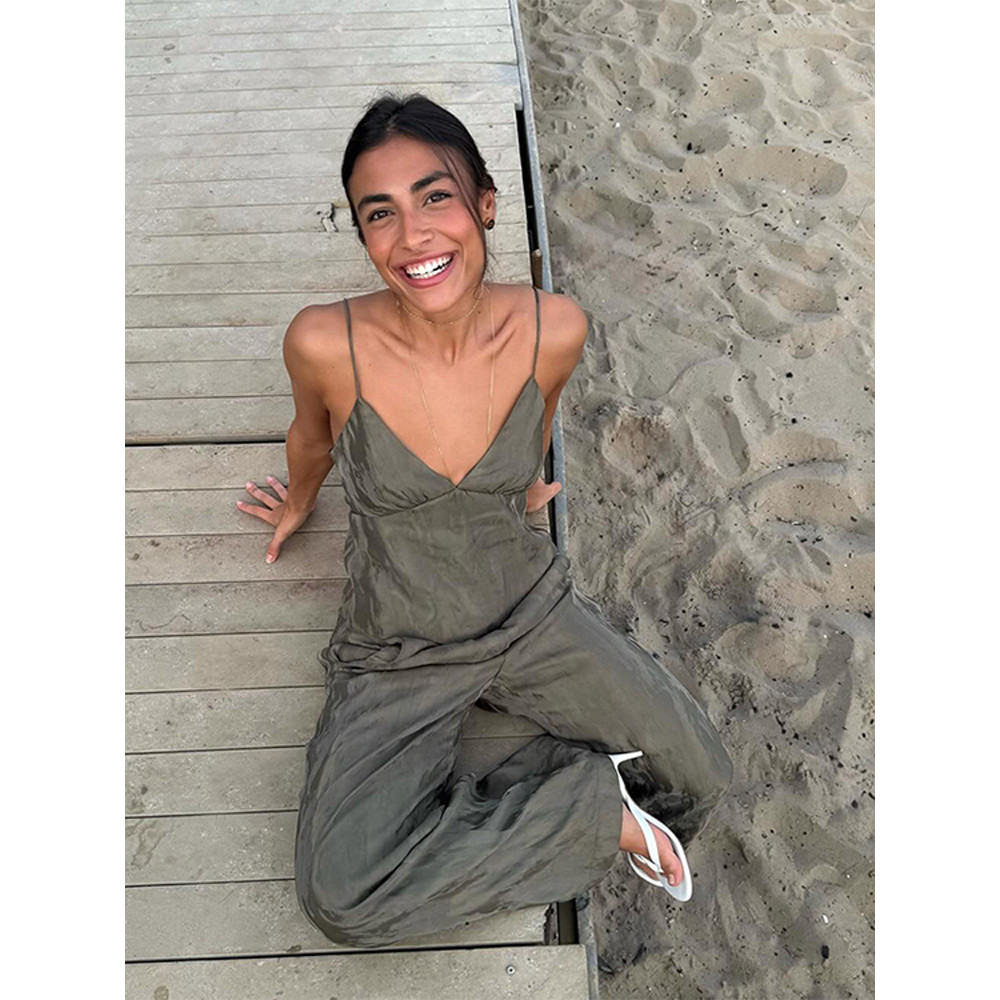 Jacquard Tank Top Pants Sets Women Sleeveless Backless Loose Vest Wide Leg Straight Pants Suits 2025