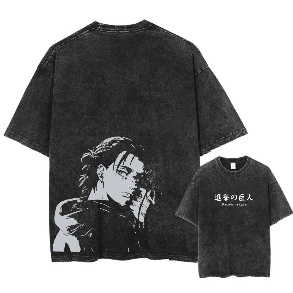 Attack on Titan Cotton HighQuality Tshirt Comic Japanese Anime Men Top Japanese Y2k Streetwear Man