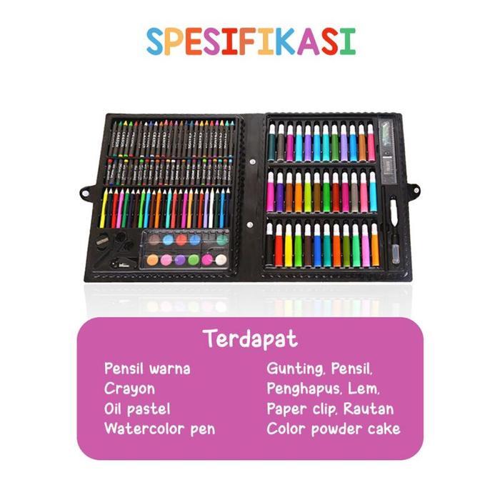 SkyloCrayon Art Set 150 Pcs/Art Set 150 Pensil Warna/Crayon Mewarnai 150 Warna