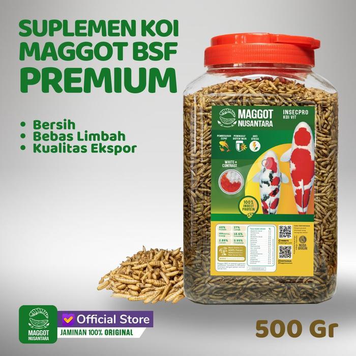 PAKAN SUPLEMEN IKAN KOI PREMIUM - MAGGOT NUSANTARA 500gr