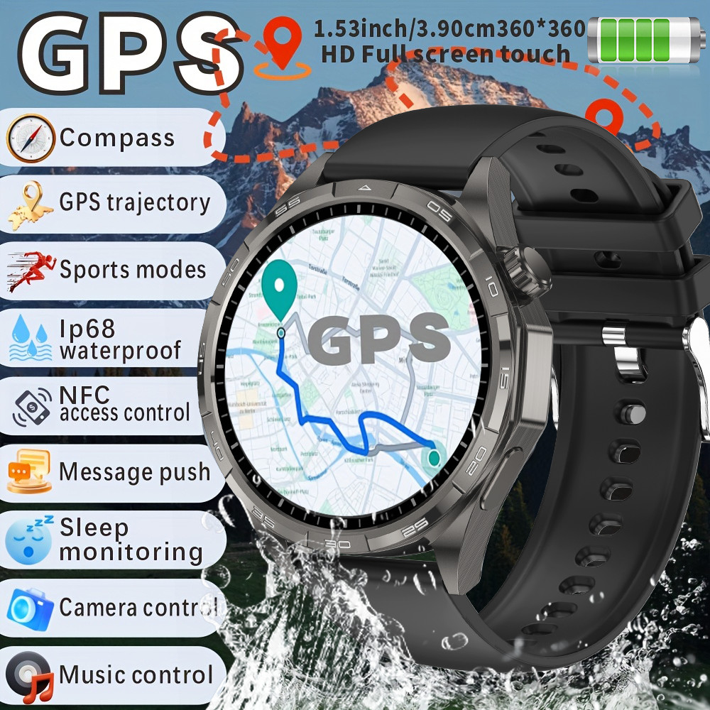 2026 New GPS outdoor sports men's smartwatch is IP68 water-resistant, with over 100 sports and