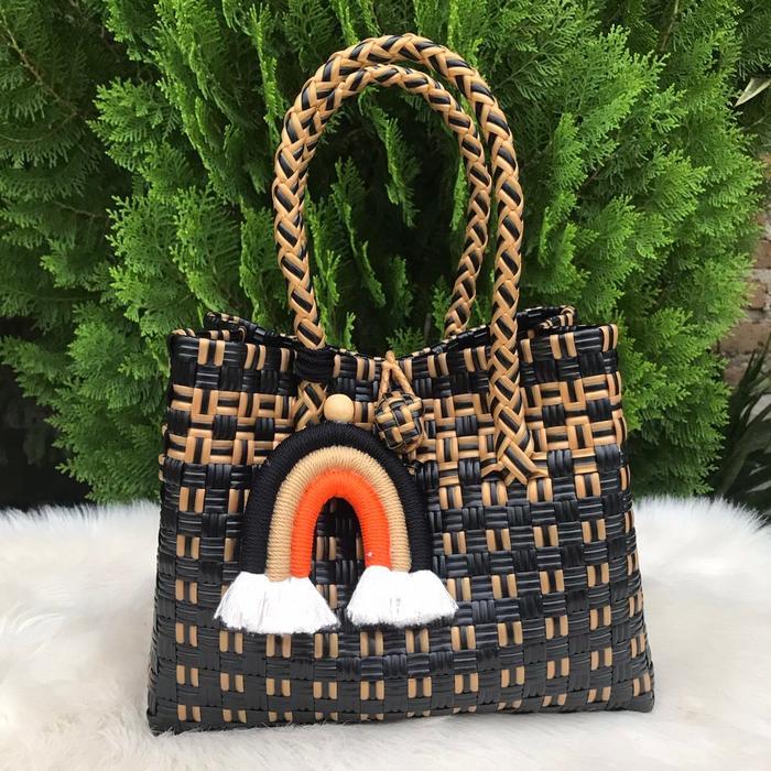Spesial [FREE PELANGI] Tas Anyaman Jali Premium Tote Bag Anyaman Tas Jali S Patty