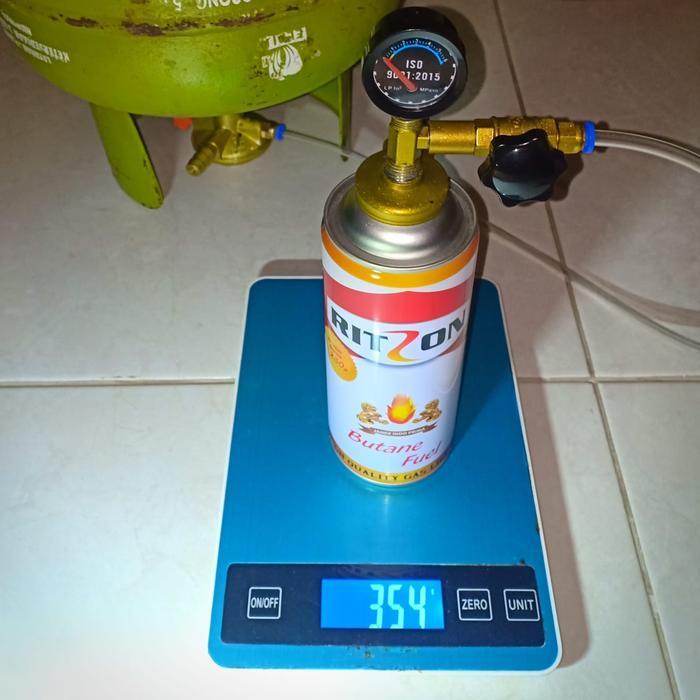 Alat isi ulang refill gas kaleng Robinson isi korek api gas