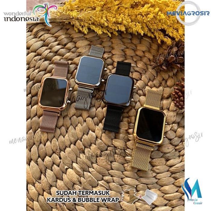 Jam Tangan Led Digital Wanita / Jam Tangan Digital Led Rantai Pasir / Jam Led Watch Magnet Wanita