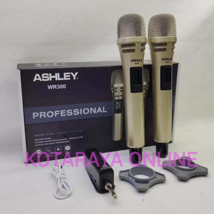 Terlaris Mic Karaoke Wireless Microphone Original Ashley WR300 WR 300 Super UHF Mik Mikrofon SALE