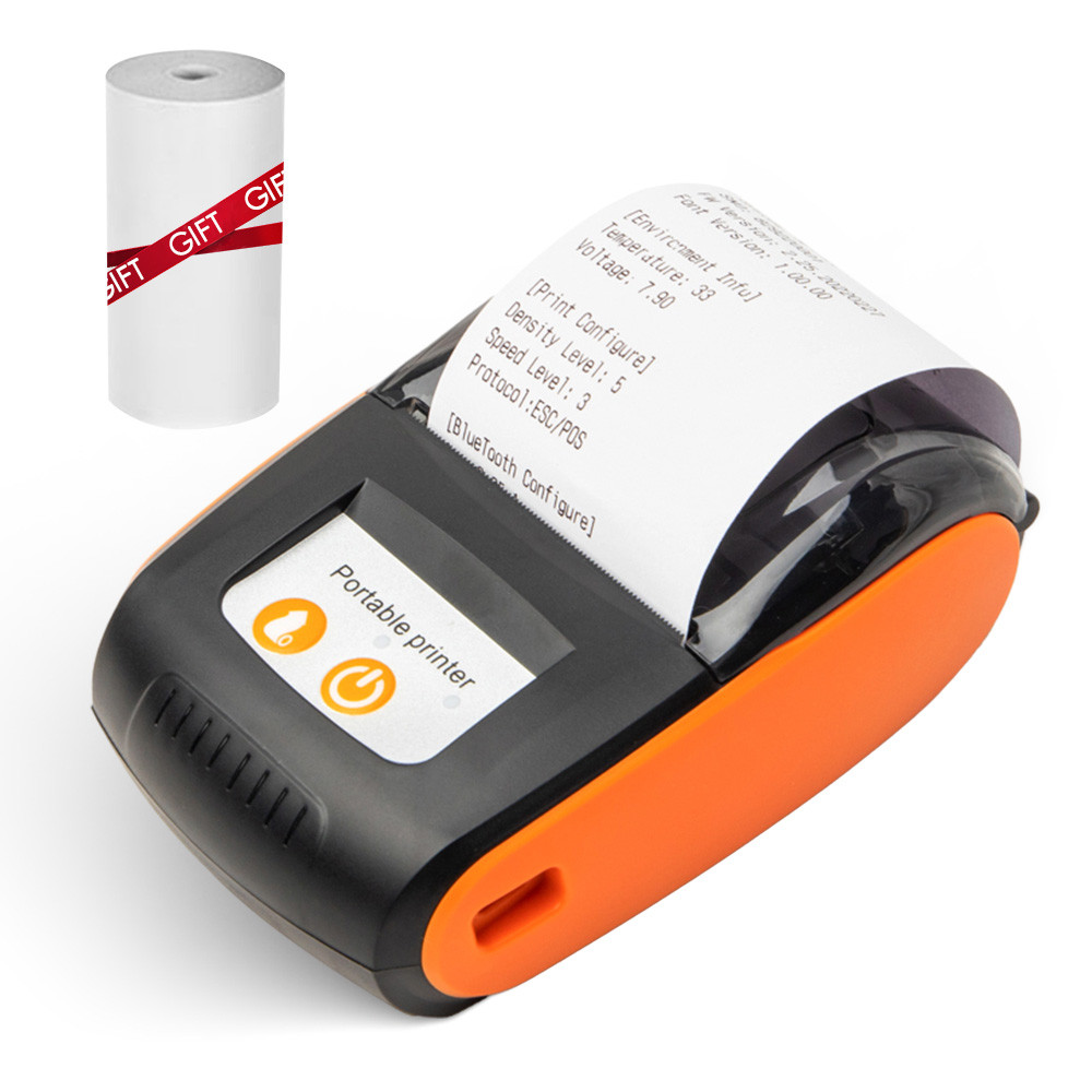Receipt Printer 58mm Mini Thermal Printing Wireless BT USB Mobile PrinterCompatible with