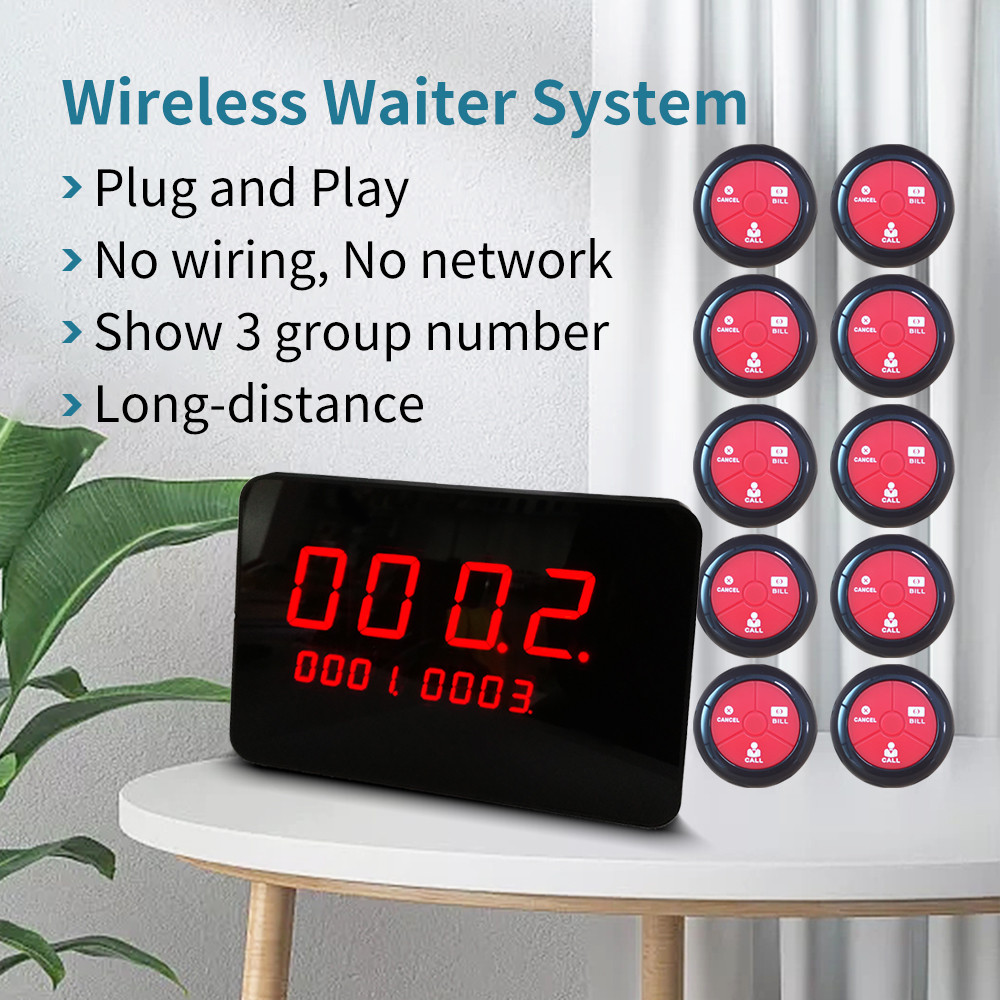 Wireless Restaurant Pager Waiter Calling System Call Bell System for Fast Restaurant Cafe