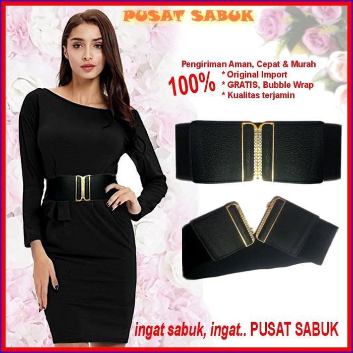 ASLI Gesper Fashion Sabuk Wanita Obi Karet Women Belt Ikat Pinggang Elastis Cewek Korea O Jumbo