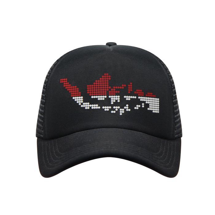 Topi Baseball Pria Snapback Topi Trucker Dewasa Merah Peta Indonesia Putih