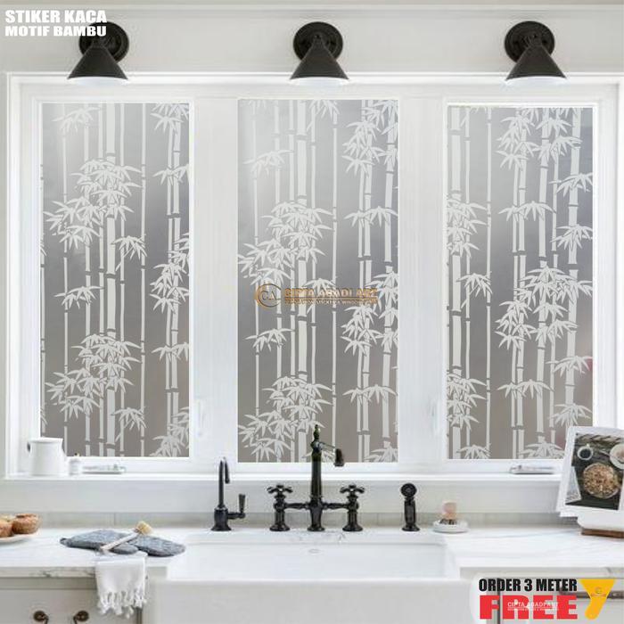 STIKER KACA MOTIF BAMBU