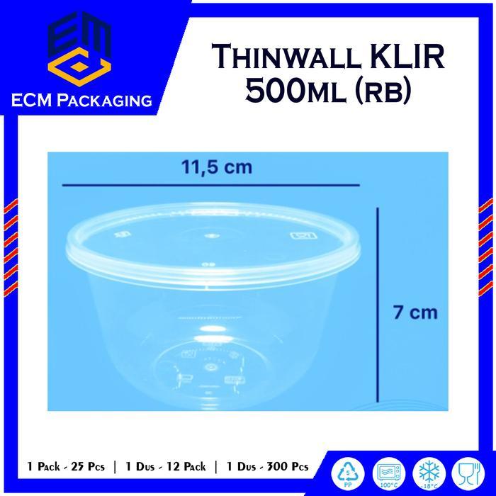 THINWALL KLIR BOWL 500ML 25PCS THINWALL MANGKOK 500ML