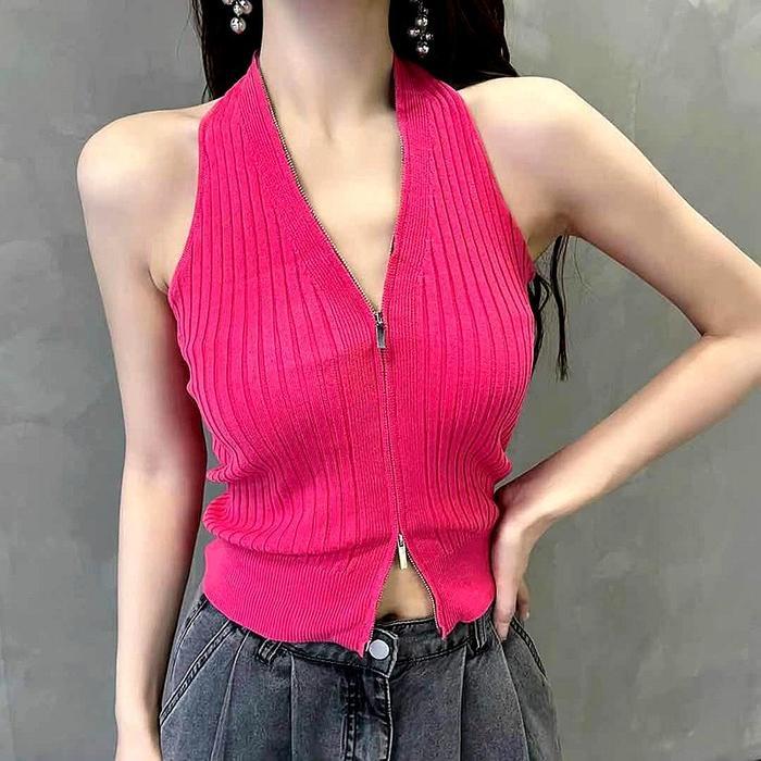Best Seller Tanktop Knit Halter Vest / Tank Top Korea Polos/Kamisol Sexy Bx-96815 Original