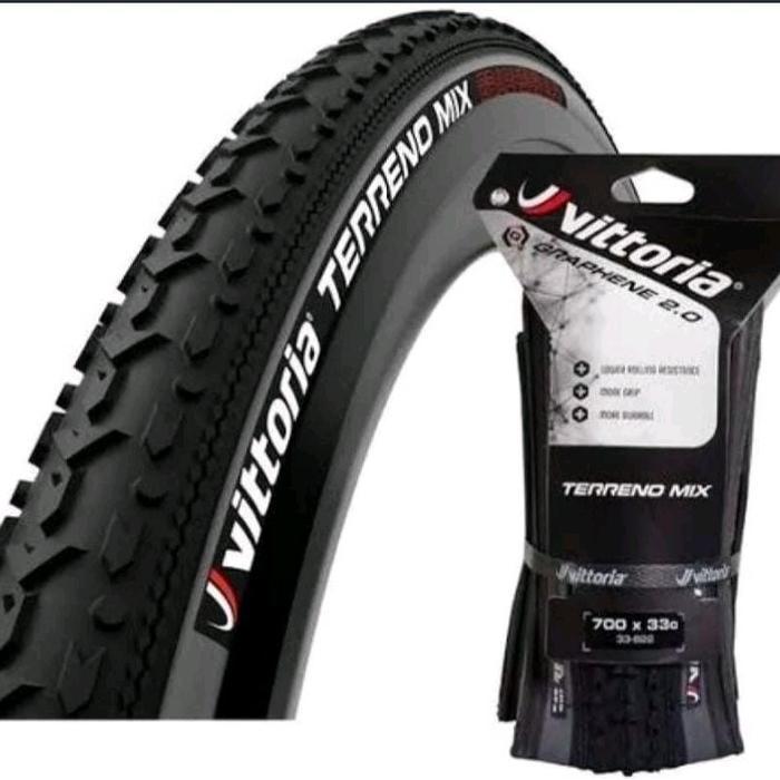 Vittoria-Terreno Mix Graphene 2.0 700 X 33-622 Keflar Gravel Ban Luar 700 X 33C Vittoria Terreno Mix