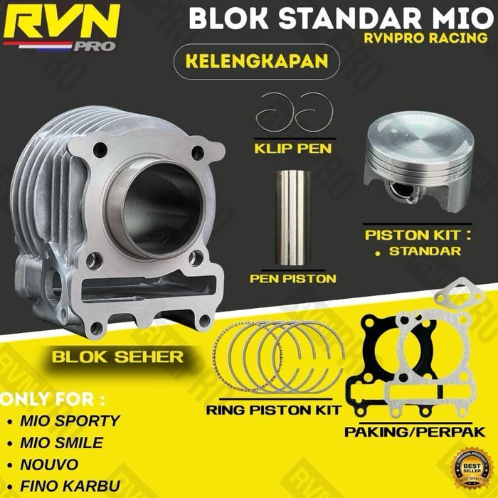 BLOCK SEHER BORING BLOK SEHER MIO SPORTY MIO SOUL MIO LAMA NOUVO ORIGINAL RVN PLUS PISTON KIT