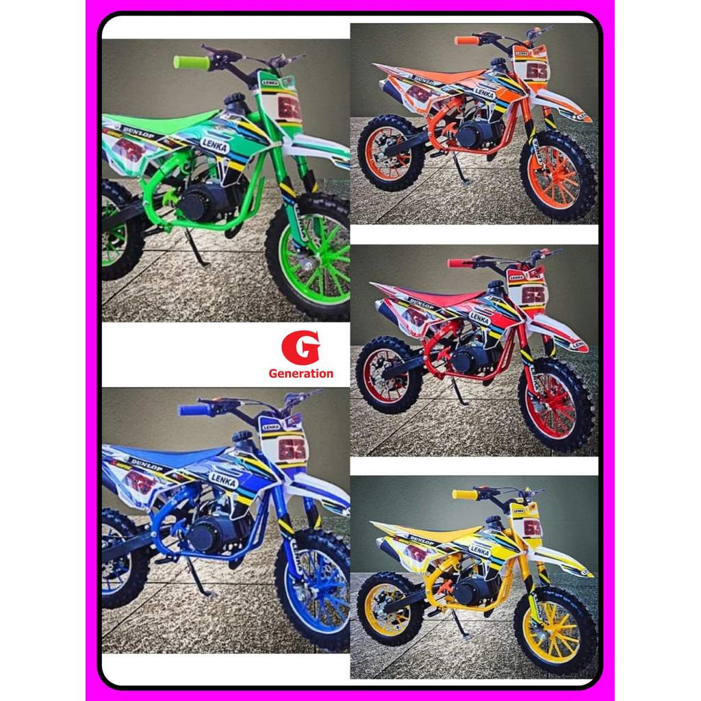 Motor Trail Bensin LENKA MC 63 DOUBLE KNALPOT Mini Trail Motor anak