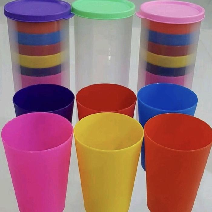 GELAS PLASTIK 1 SET ISI 6 PCS MUG PIKNIK CAMPING TRAVEL