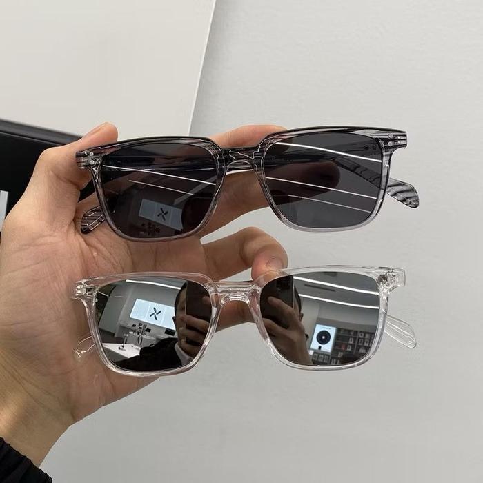 Kacamata Hitam Kotak Kecil Dipersonalisasi Sunglassess Untuk Pria/Wanita Korea Retro