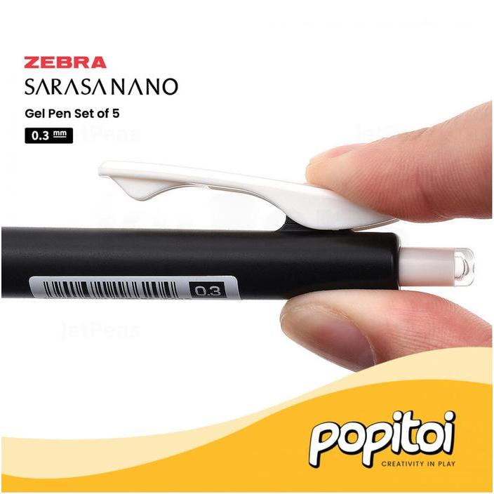 Zebra Sarasa NANO SET Gel Pen 0.3 0.38 mm Vintage Basic 5C 5 Color Pulpen Warna