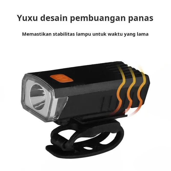 Lampu depan sepeda untuk bersepeda di malamhari, lampu sepeda gunung isi ulang, lampusepeda gunung