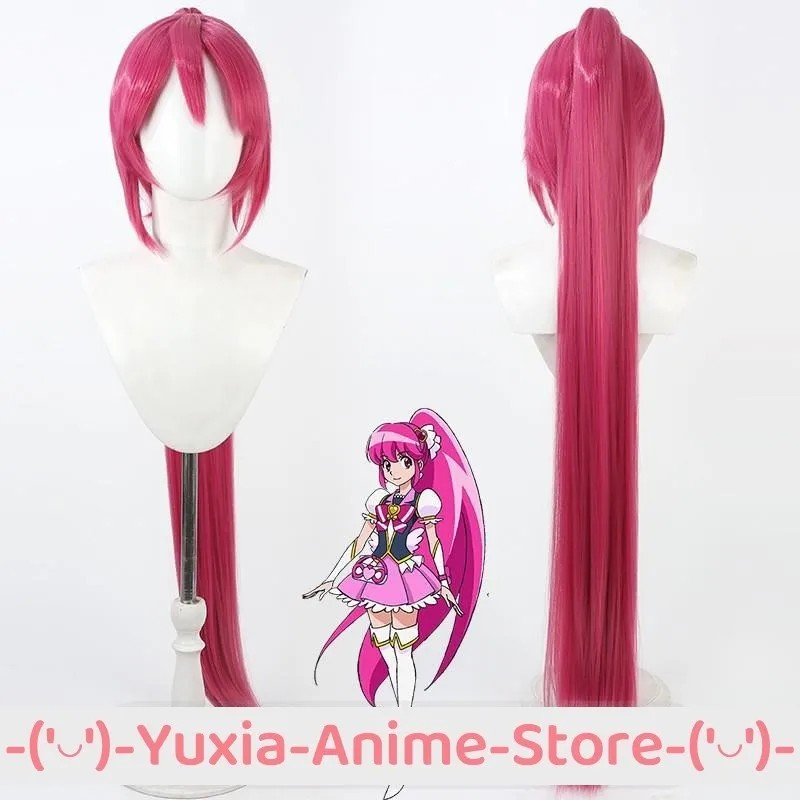 HAPPINESS CHARGE PRECURE! AINO MEGUMI COSPLAY WIG WITH PONYTAIL AND CAP ANIME ROLEPLAY WIGS PARTY