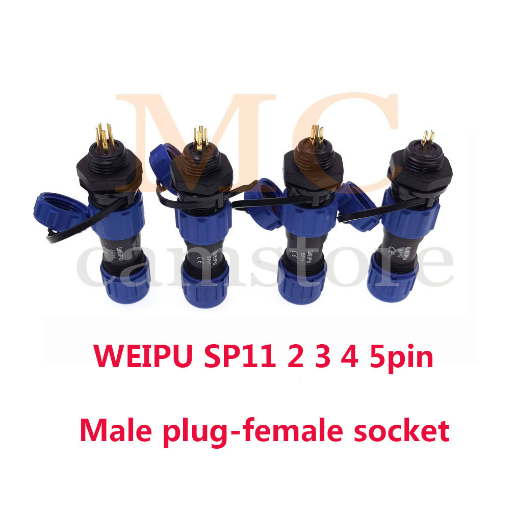 WEIPU SP11, 2pin 3pin 4 pin 5 pin Waterproof Connector Male Plug Female Socket, Panel Mount Solder L