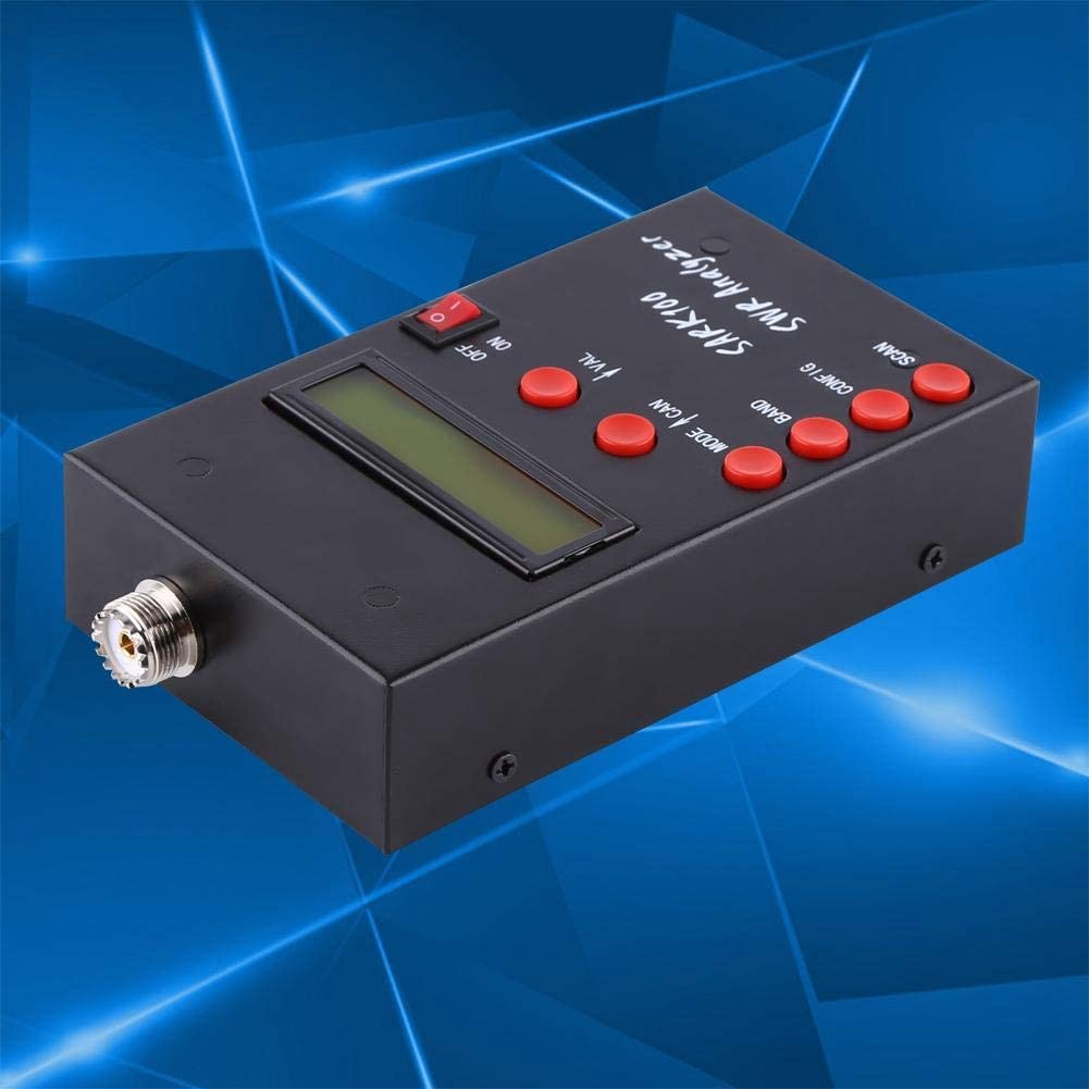 SARK100 Antenna Analyzer Meter 1-60MHz Shortwave SWR Antenna Analyzer with 1.0 to 9.99 SWR Usable
