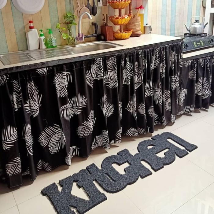 "New" Gorden Kolong Dapur Atau Hordeng Meja Dapur Minimalis Free Tali Kain