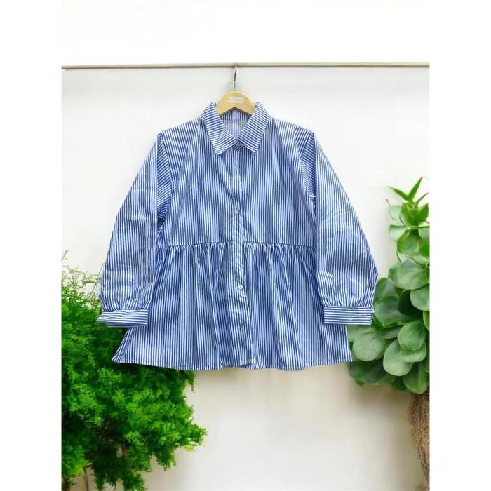 Sale- Blouse Nadya Salur Terbaru Dan Kekinian//Blouse Salur Lengan Balon