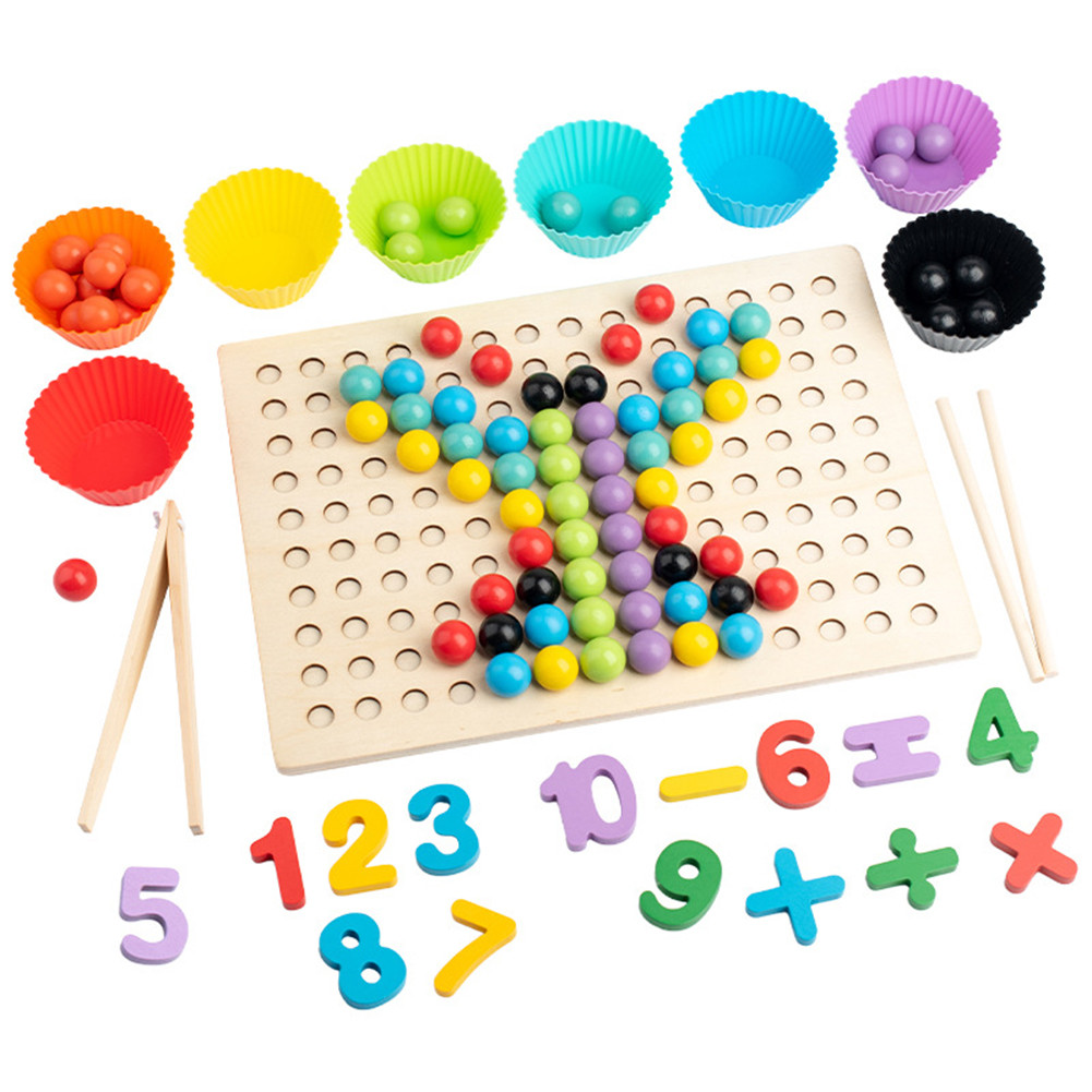 Toddler Rainbow Beads Learning Toys Early Learning Educational Toys Color Sorting Toys Math Beads