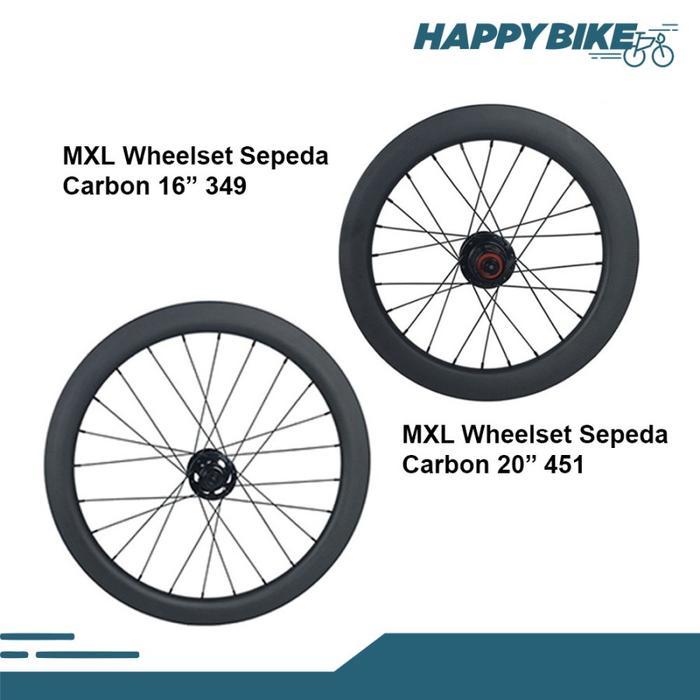 MXL Wheelset Velg Sepeda Lipat 20" 451 & 16" 349 Carbon Velg Roda Set Bike Minivelo